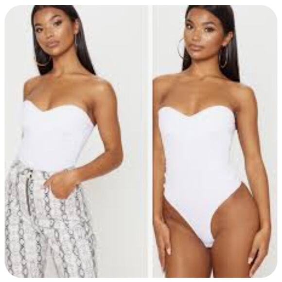 PRETTY LITTLE THING STRAPLESS BODYSUIT WOMENS SIZE 4 - Picture 1 of 7